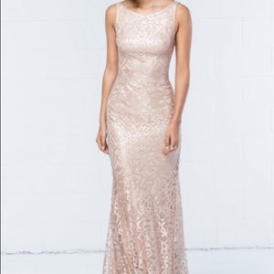 NAVY Wtoo Talisa Sequin 351 Gown in Navy Blue